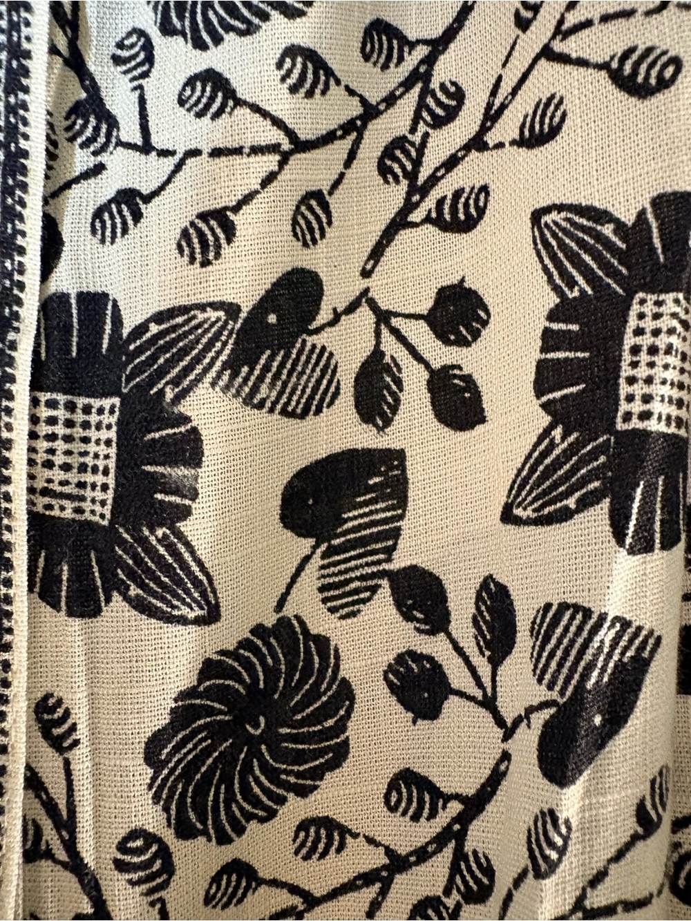 Cottagecore Boho Whimsy Black Floral Maxi Skirt with Black Heart 🖤Leaves NWT - Picture 4 of 7